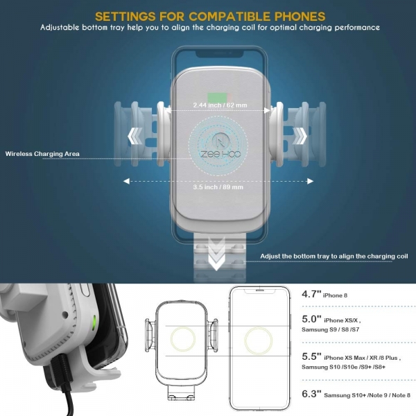 ZeeHoo USB C Kablosuz Ara arj Cihaz-White