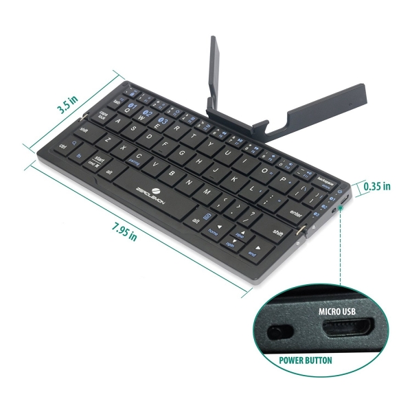 ZeroLemon Katlanabilir Bluetooth Klavye (Black)