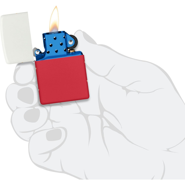 Zippo 250. Y�l �zel Seri Beyaz K�rm�z� Mat �akmak