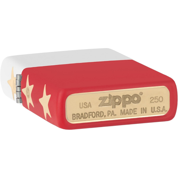 Zippo 250. Y�l �zel Seri Beyaz K�rm�z� Mat �akmak