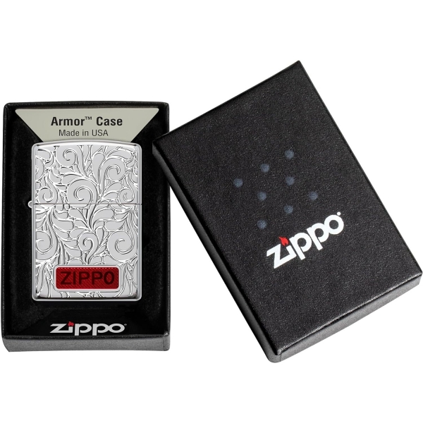 Zippo Armor Deep Carve Parlak Krom akmak 