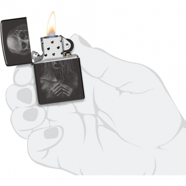 Zippo Korkun Canavar Siyah akmak