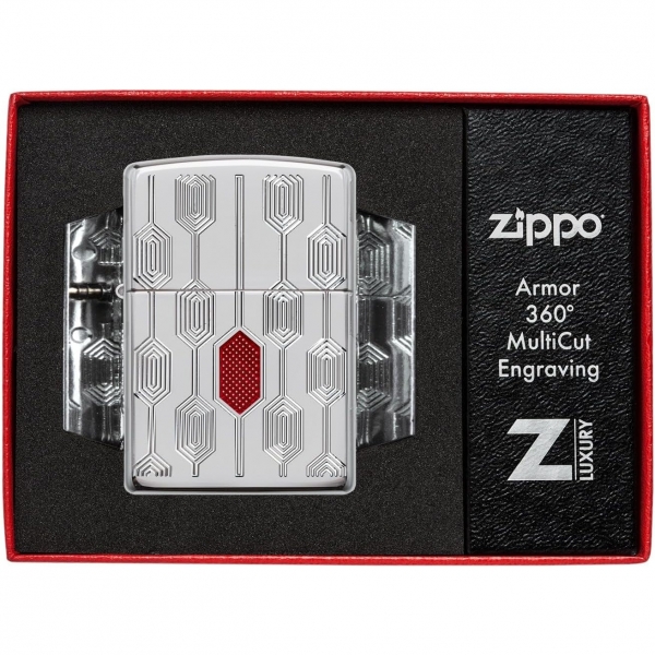 Zippo Armor Deep Carve oklu Kesim Deseni akmak 