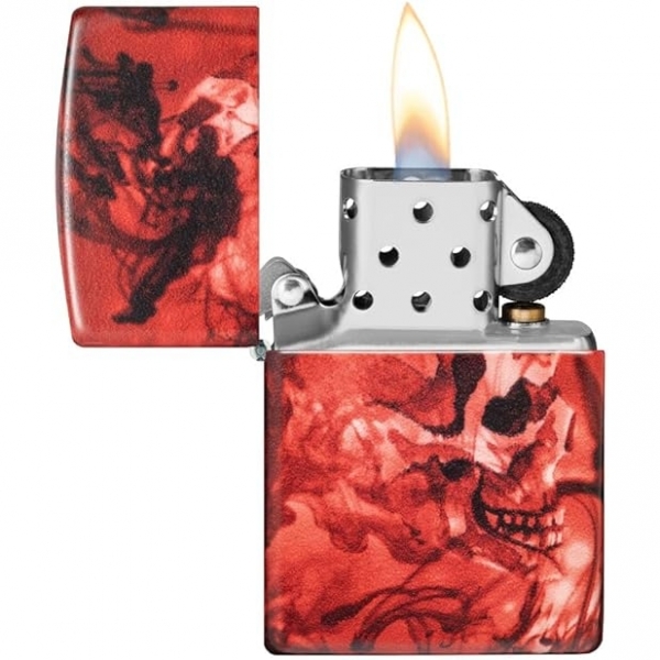 Zippo Mat Krmz Kafatas akmak