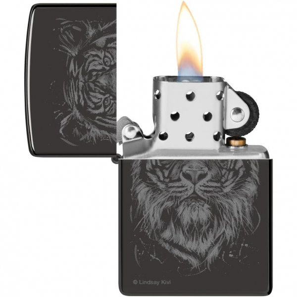 Zippo Siyah Lindsay Kivi Kaplan akmak 