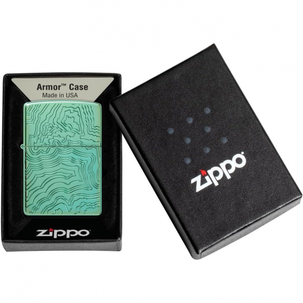 Zippo Derin Oyma Haritas Yeil akmak 