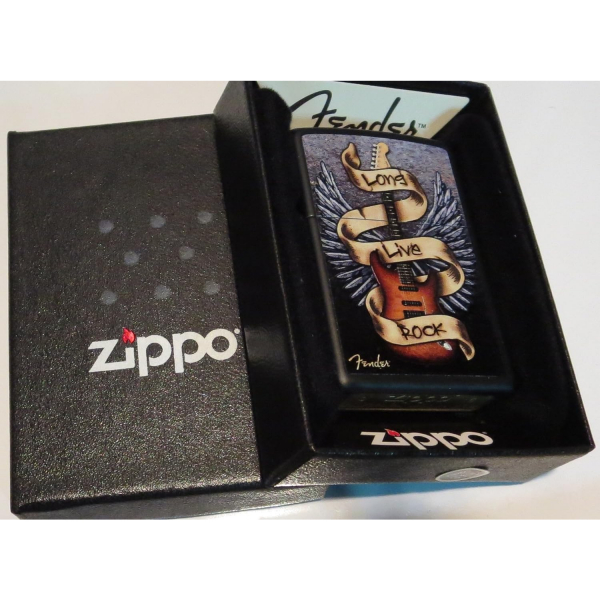 Zippo Fender Guitar-Long Live Rock akmak