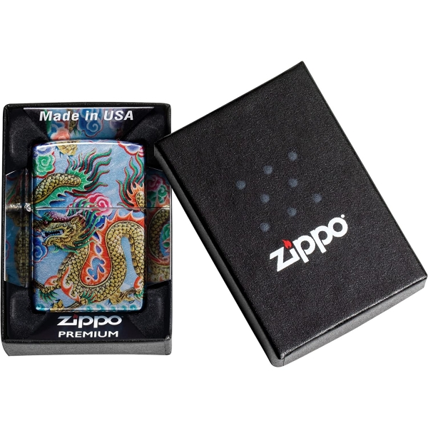 Zippo Dragon Desenli Mavi akmak