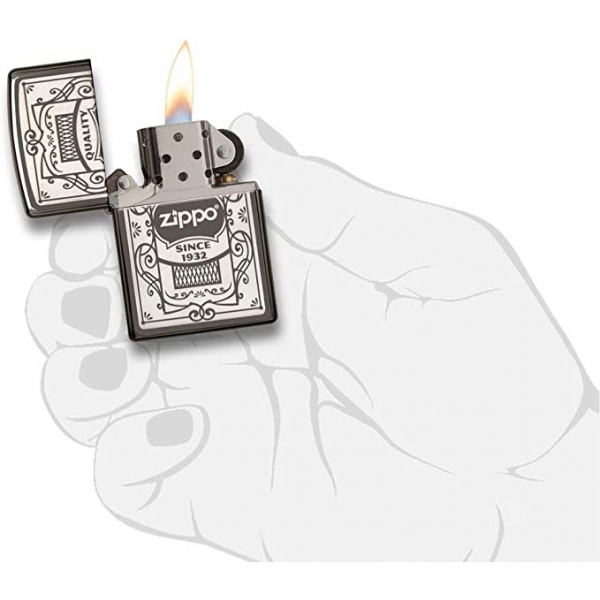 Zippo Kara Buz Lazer Oymal akmak