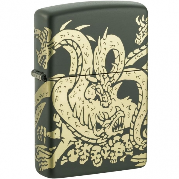 Zippo Dragon Yeil Mat Tasarm akmak