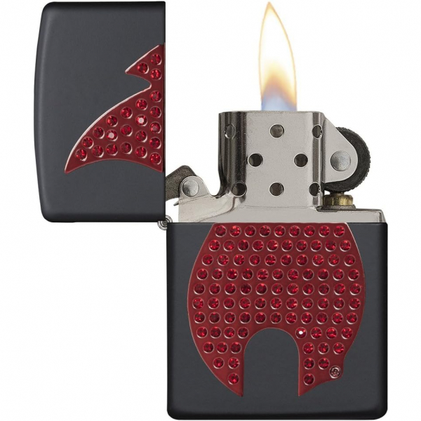 Zippo Krmz Alev Mat Siyah akmak 