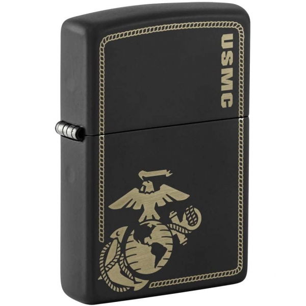 Zippo USMC Marines Mat Siyah akmak 