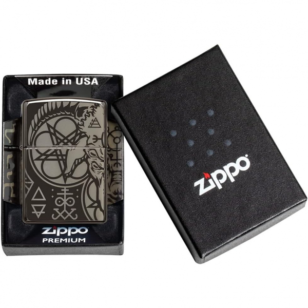 Zippo Occult Parlak Siyah akmak 