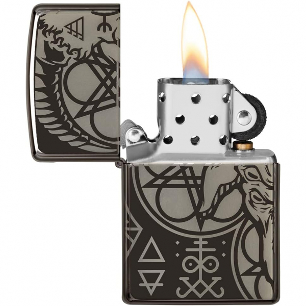 Zippo Occult Parlak Siyah akmak 