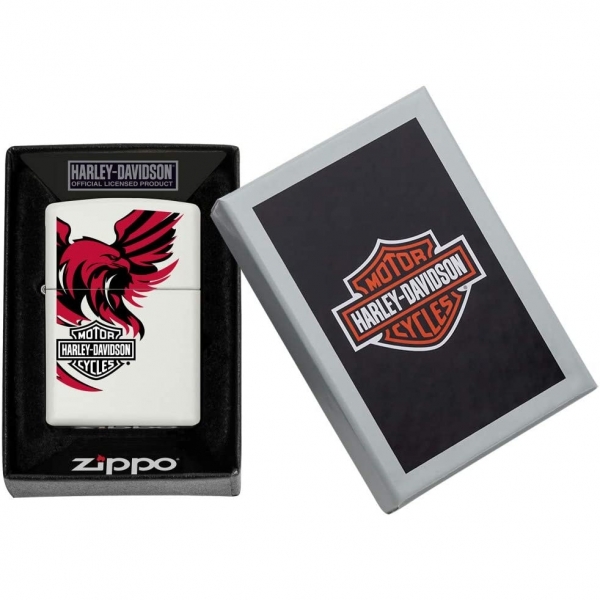 Zippo Harley Davidson akmak (Mat Beyaz)