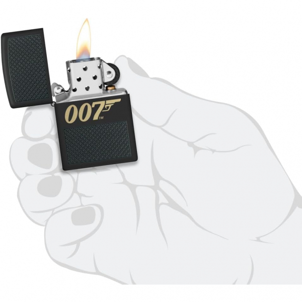 Zippo James Bond Siyah Mat akmak 