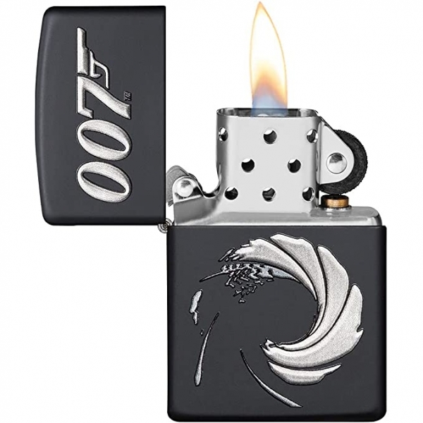 Zippo James Bond Mat Siyah akmak 