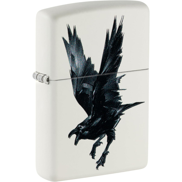 Zippo Raven Bird Beyaz Mat akmak 