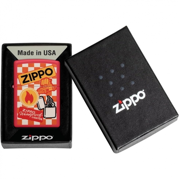 Zippo Retro Krmz Mat akmak