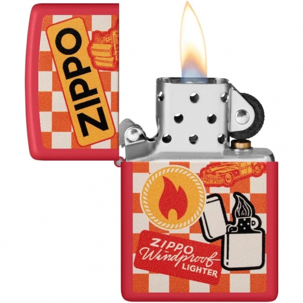 Zippo Retro Krmz Mat akmak