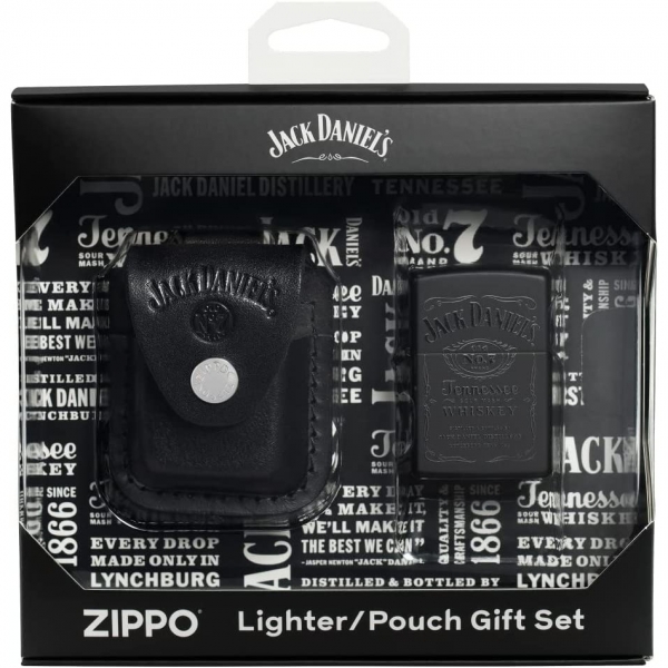 Zippo Jack Daniels Hediye Seti Siyah Mat akmak