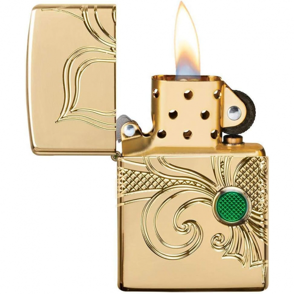 Zippo Altn Plaka Grnml akmak 