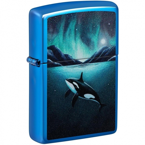 Zippo Whale Design Mavi akmak