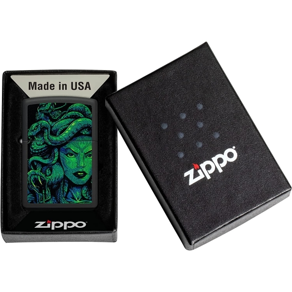 Zippo Mat Siyah Medusa akmak