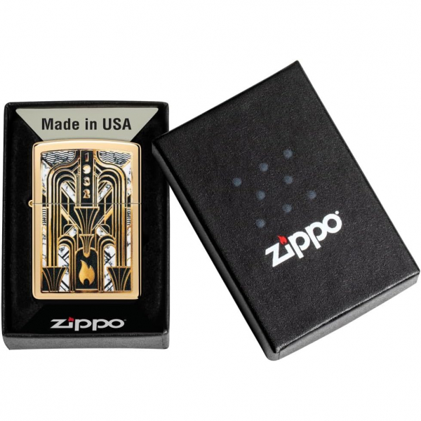 Zippo Art Deco Alev Tasarm akmak