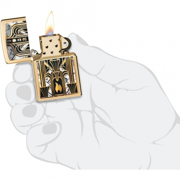 Zippo Art Deco Alev Tasarm akmak