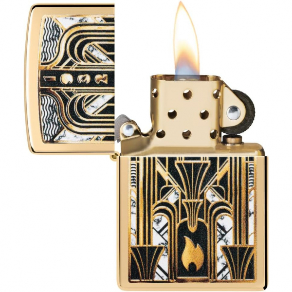 Zippo Art Deco Alev Tasarm akmak