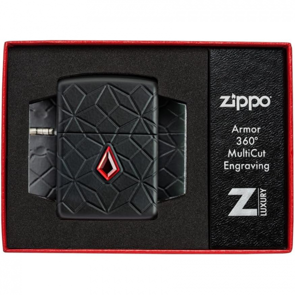 Zippo Kristal Armor Siyah akmak