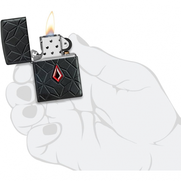 Zippo Kristal Armor Siyah akmak