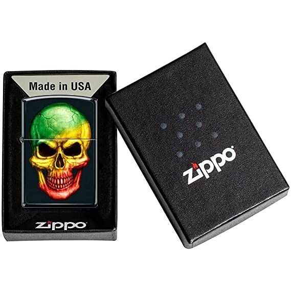 Zippo Rasta Renkli Kafatas akmak