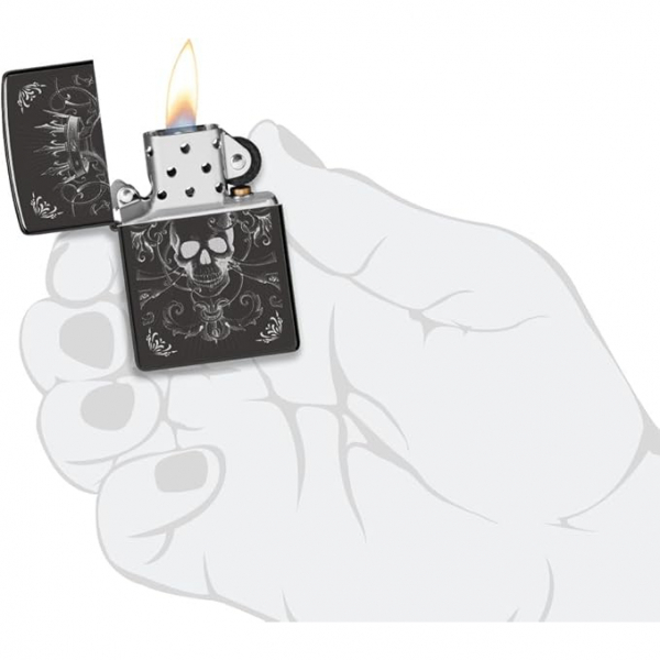 Zippo Kraliyet Kafatas Siyah akmak