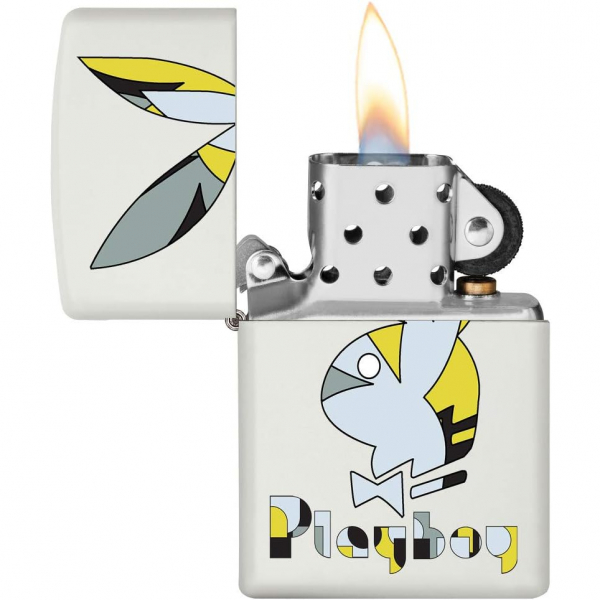 Zippo Sar Playboy Beyaz Mat akmak