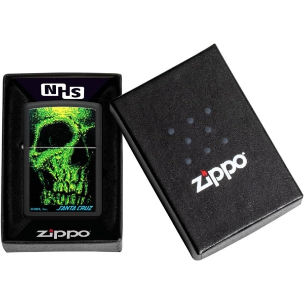 Zippo Santa Cruz Skull Yeil Tasarm akmak