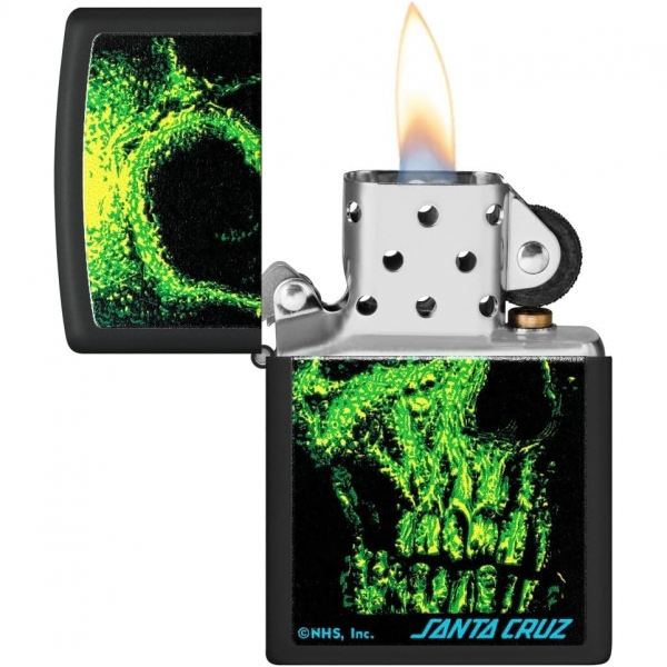 Zippo Santa Cruz Skull Yeil Tasarm akmak