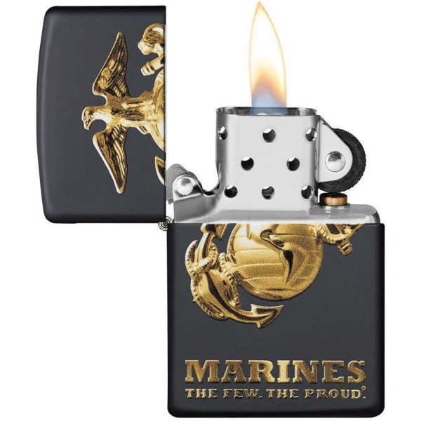 Zippo US Marine Mat Siyah akmak 