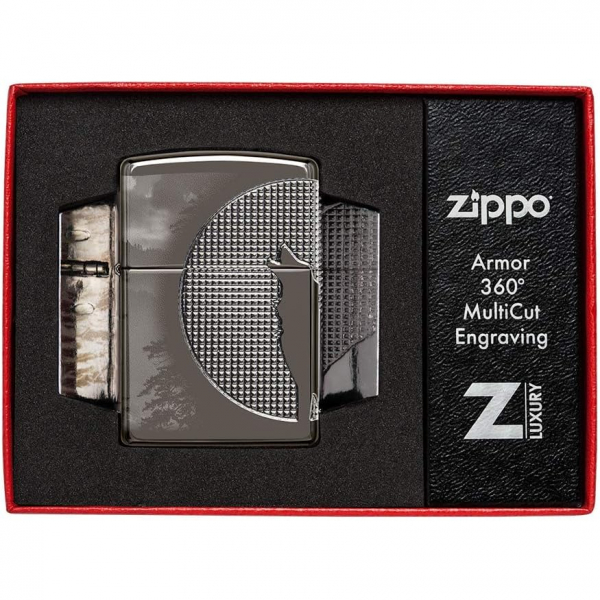 Zippo Siyah Buz Kurt Ay Tasarm akmak