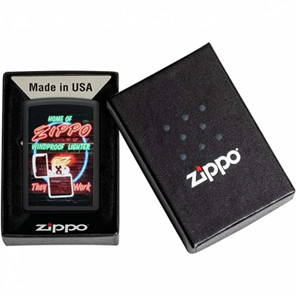 Zippo Siyah Mat Neon Tabela akmak