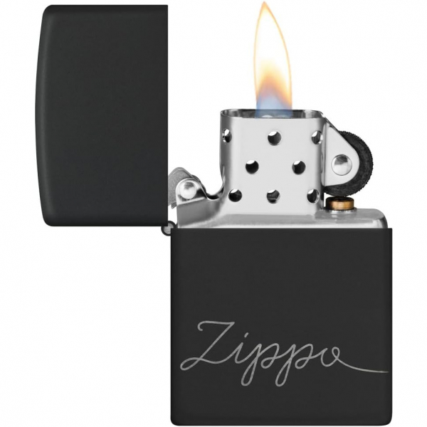 Zippo Siyah Mat Yazl akmak 