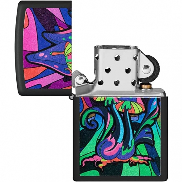 Zippo Siyah Trippy Mantar akmak