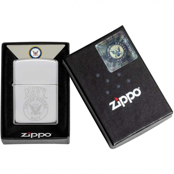 Zippo Usn Navy Chrome akmak