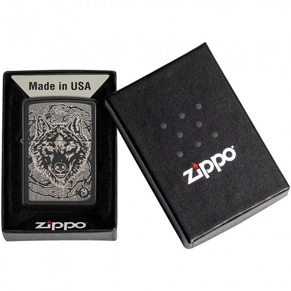 Zippo Wolf Wolves akmak(Siyah)