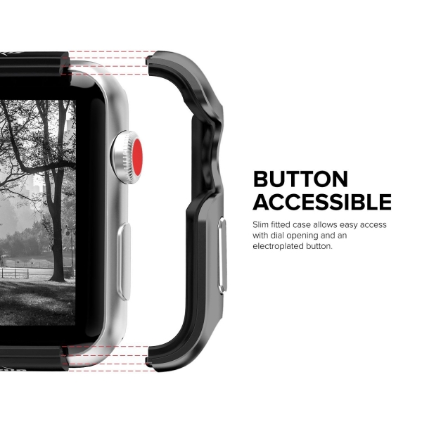 Zizo Apple Watch Shock Seri Bumper Klf (42mm/MIL-STD-810G)-Grey
