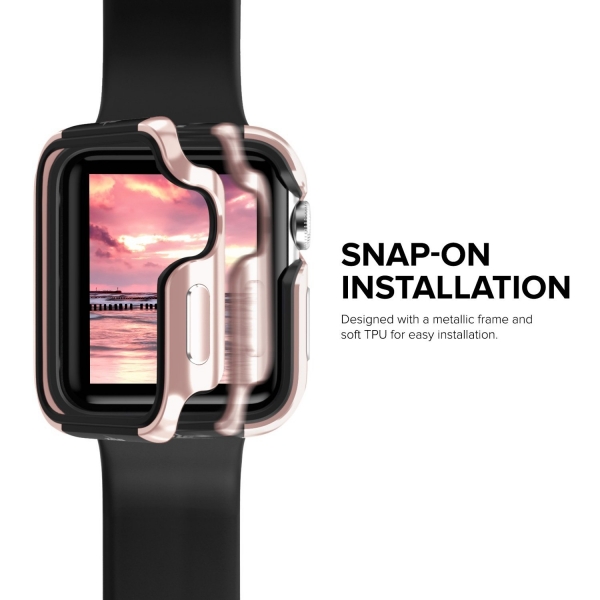 Zizo Apple Watch Shock Seri Bumper Klf (42mm/MIL-STD-810G)-Rose Gold