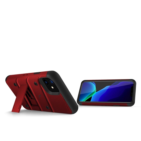 Zizo Apple iPhone 11 Bolt Serisi Klf (MIL-STD-810G)-Red