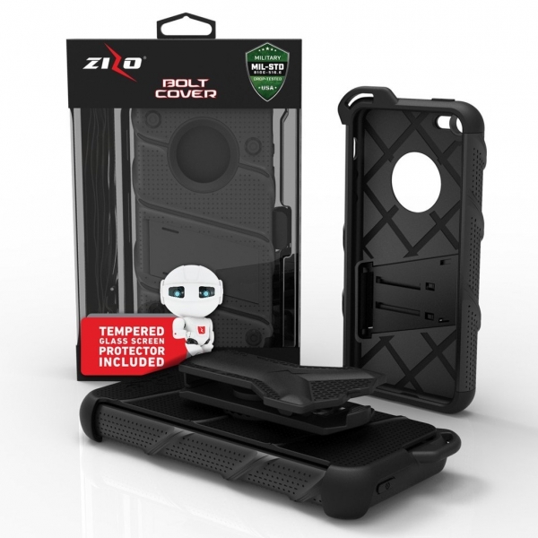 Zizo iPhone 5S / SE / 5C Bolt Serisi Klf (Mil-STD-810G)-Black