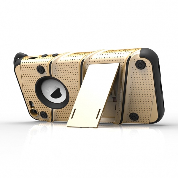 Zizo iPhone 5S / SE / 5C Bolt Serisi Klf (Mil-STD-810G)-Gold Black